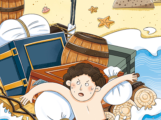 已出版《鲁冰逊漂流记》配图