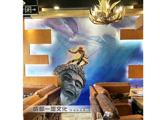 网咖墙绘 写实3D画