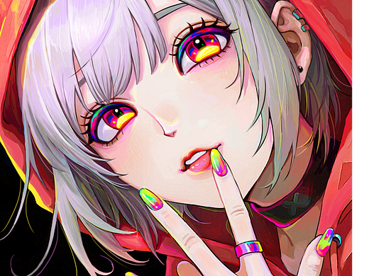 红色潮流女生