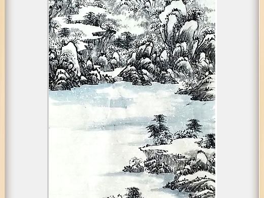 国画雪景山水-湖南国画家姚永丰-原创诗词国画