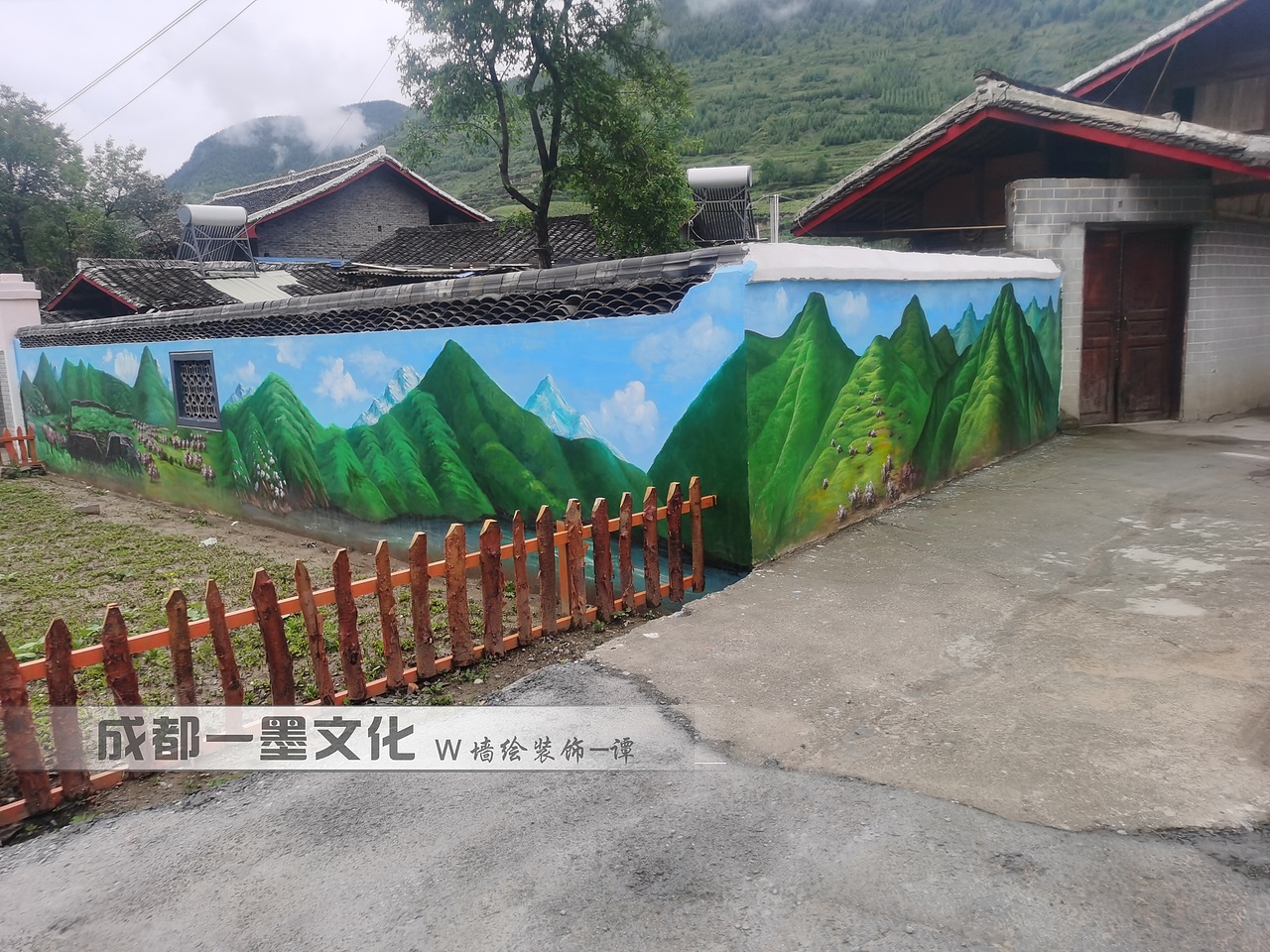 风景壁画 山水画墙绘（图ZNDAyMzI1OTcy） - 绘画 - 站酷设计师成都一墨文化创意原创素材 - 站酷ZCOOL