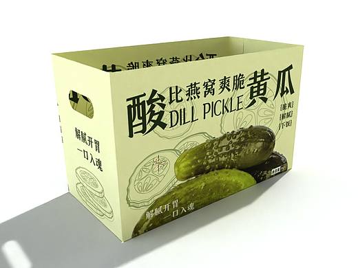 酸黄瓜封面包装箱制作建模渲染blender