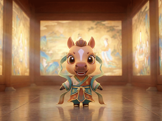 《午馬尋跡?永樂壁中仙》（個(gè)人主頁(yè)-ZNzMxMjc1MjQ=） - AI作品 - 站酷設(shè)計(jì)師木火映星原創(chuàng)素材 - 站酷ZCOOL