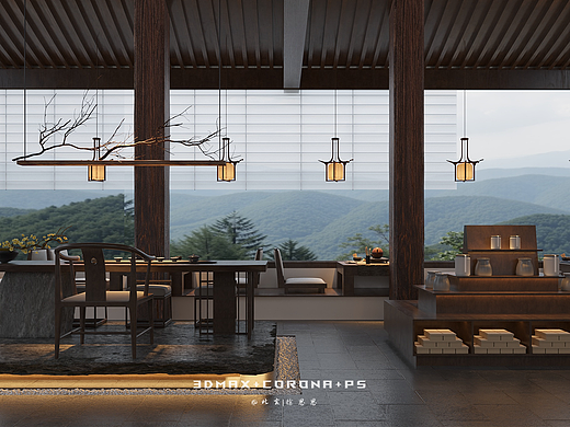 山窗茶寮，坐看云起時（個人主頁-ZNzMxMjc5Njg=） - 商業(yè)空間設(shè)計 - 站酷設(shè)計師北玄徐恩恩原創(chuàng)素材 - 站酷ZCOOL