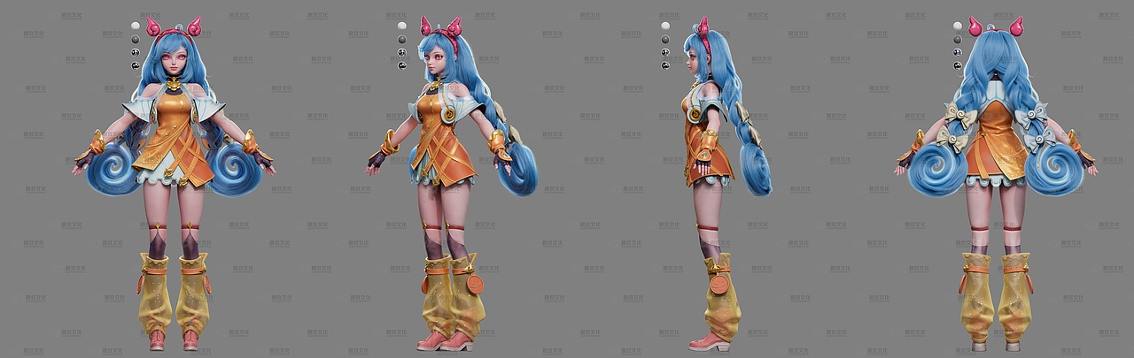 一组三维角色资产作品展示（图ZNDAyMzQ1MTEy） - 动画/影视 - 站酷设计师趣豆文化原创素材 - 站酷ZCOOL