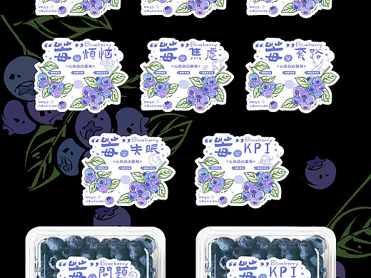 蓝莓系列包装插画