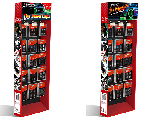 出口美国气门嘴帽展示盒设计