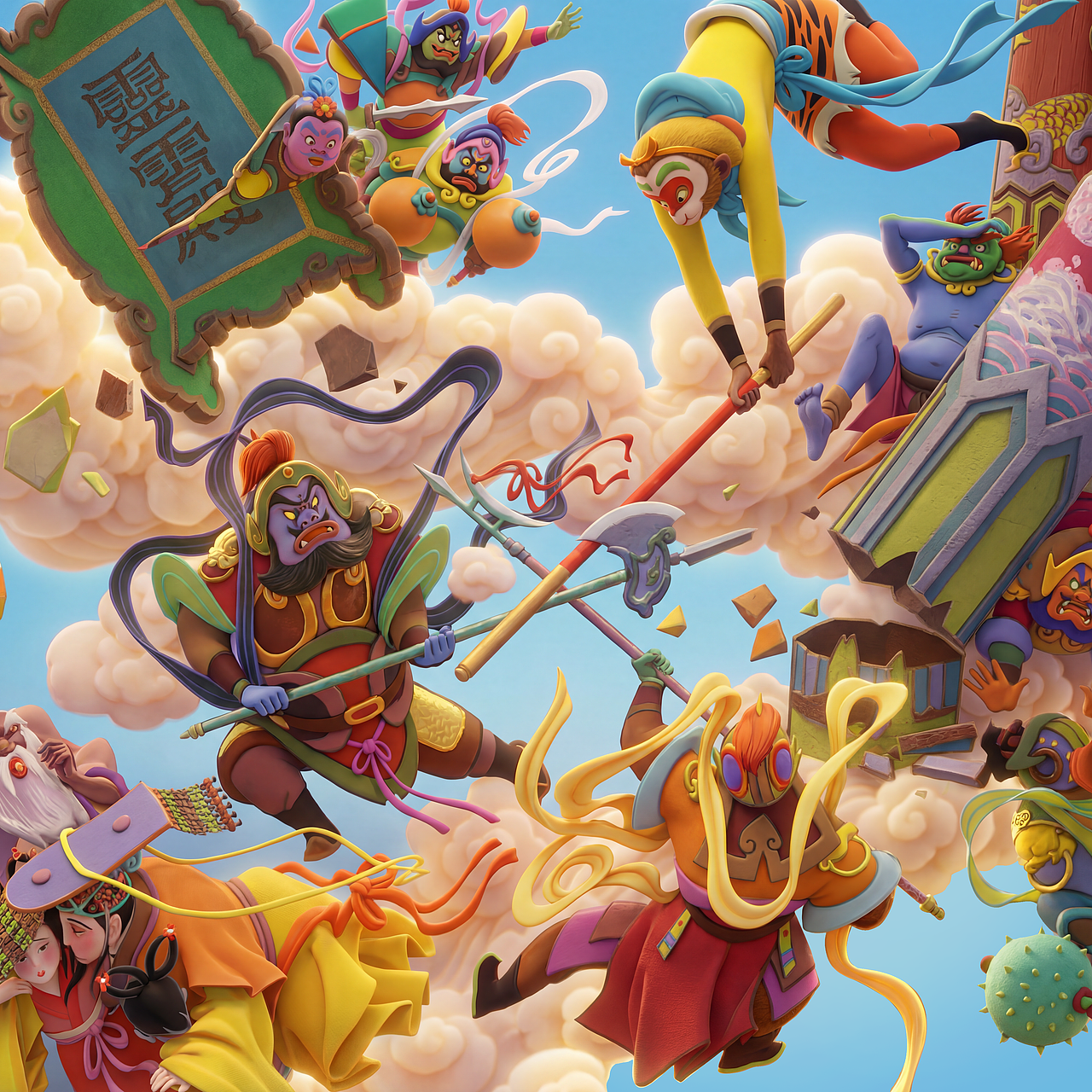 辽美版大闹天宫-风格重置（图ZNDAyMzY0NTAw） - 绘本 - 站酷设计师YIIIJIIIE原创素材 - 站酷ZCOOL