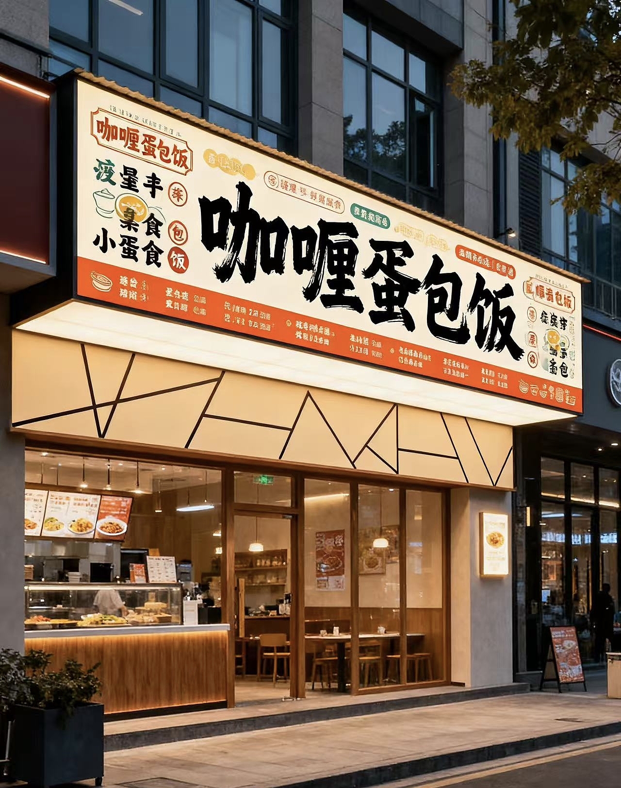 蛋包饭灯箱门头设计（图ZNDAyMzY1MjY4） - 商业空间设计 - 站酷设计师橙子接全国门头原创素材 - 站酷ZCOOL