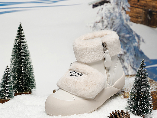 冬季儿童雪地靴拍摄1