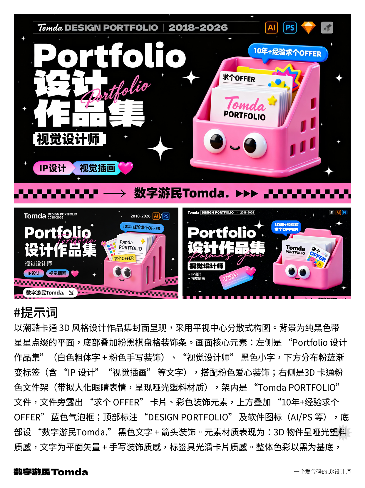 设计作品集封面不用愁，AI帮你高效搞定！（图ZMTU0MDc5MDA=） - 教程 - 站酷设计师Tomda原创素材 - 站酷ZCOOL