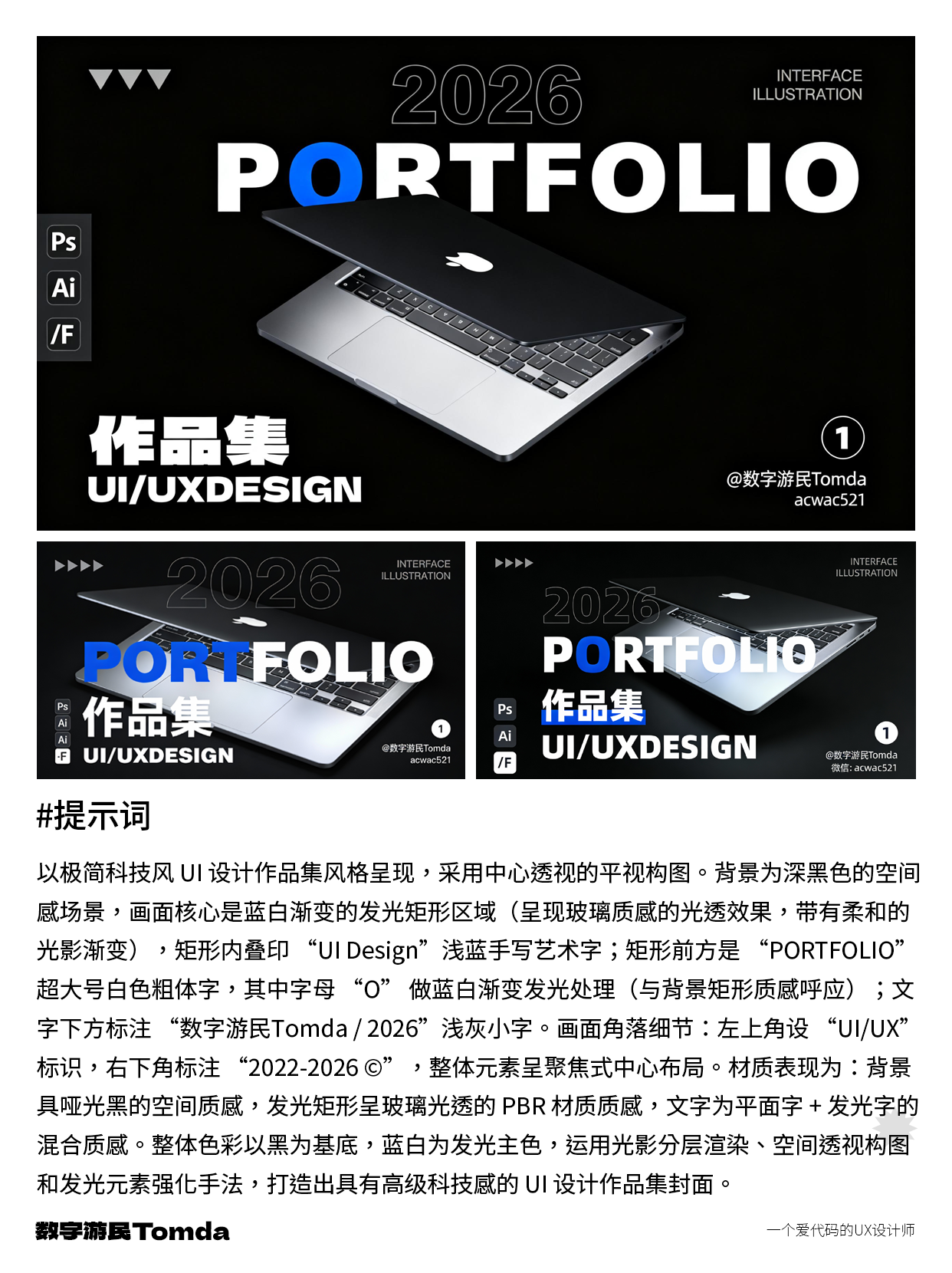 设计作品集封面不用愁，AI帮你高效搞定！（图ZMTU0MDc4OTY=） - 教程 - 站酷设计师Tomda原创素材 - 站酷ZCOOL