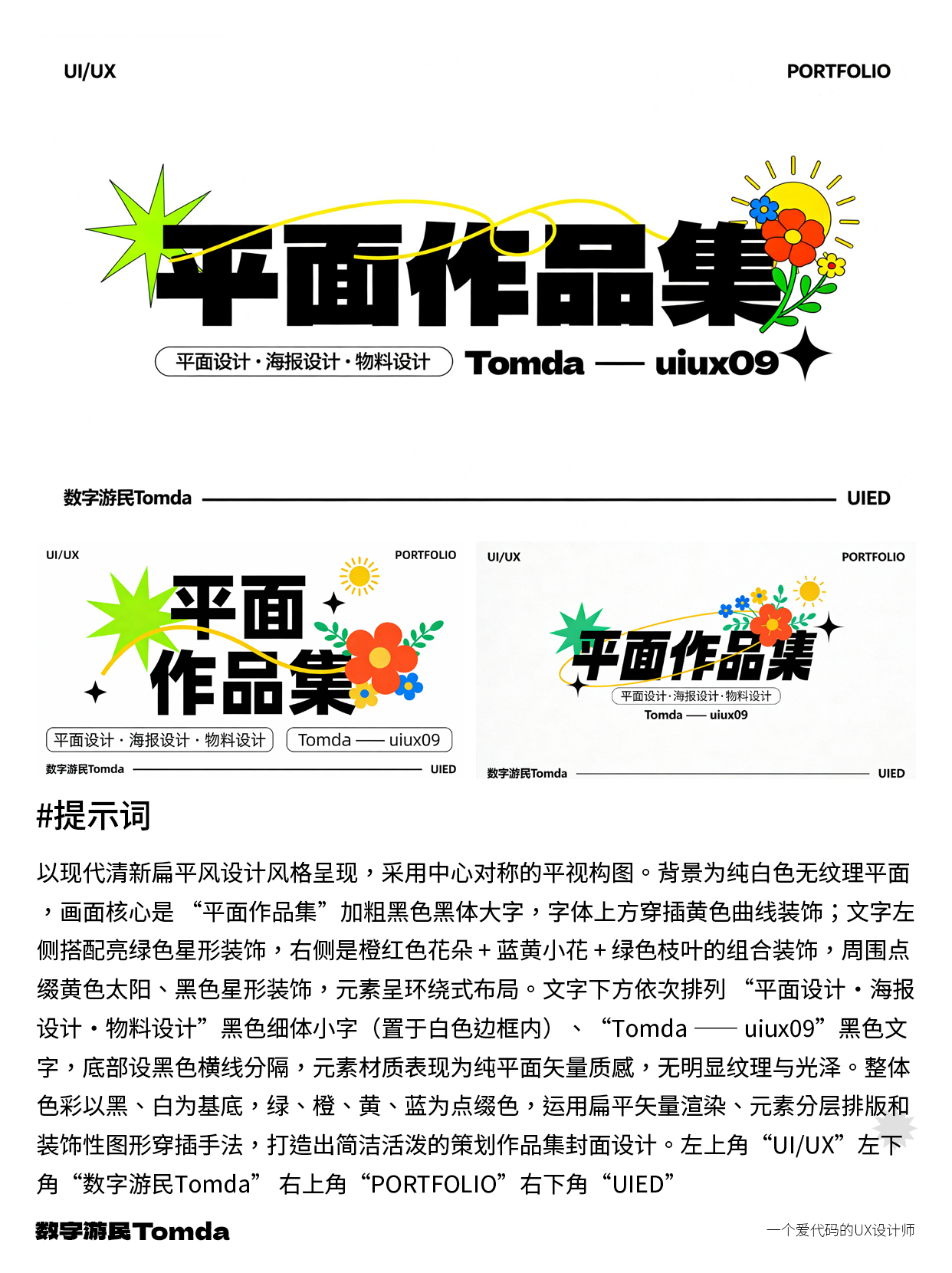 设计作品集封面不用愁，AI帮你高效搞定！（图ZMTU0MDc4ODQ=） - 教程 - 站酷设计师Tomda原创素材 - 站酷ZCOOL