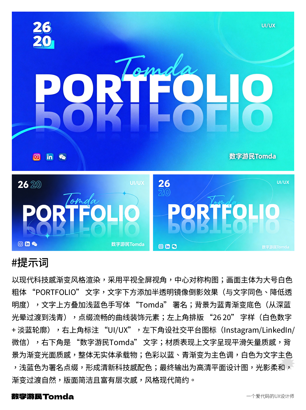 设计作品集封面不用愁，AI帮你高效搞定！（图ZMTU0MDc5MTI=） - 教程 - 站酷设计师Tomda原创素材 - 站酷ZCOOL
