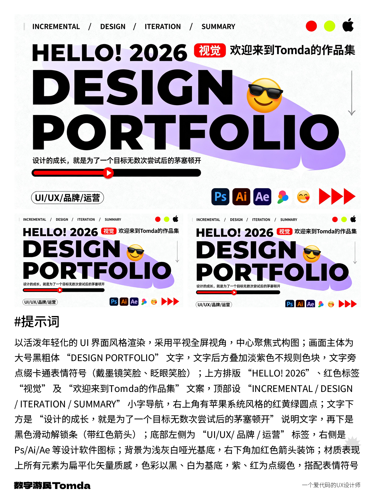 设计作品集封面不用愁，AI帮你高效搞定！（图ZMTU0MDc5MjA=） - 教程 - 站酷设计师Tomda原创素材 - 站酷ZCOOL