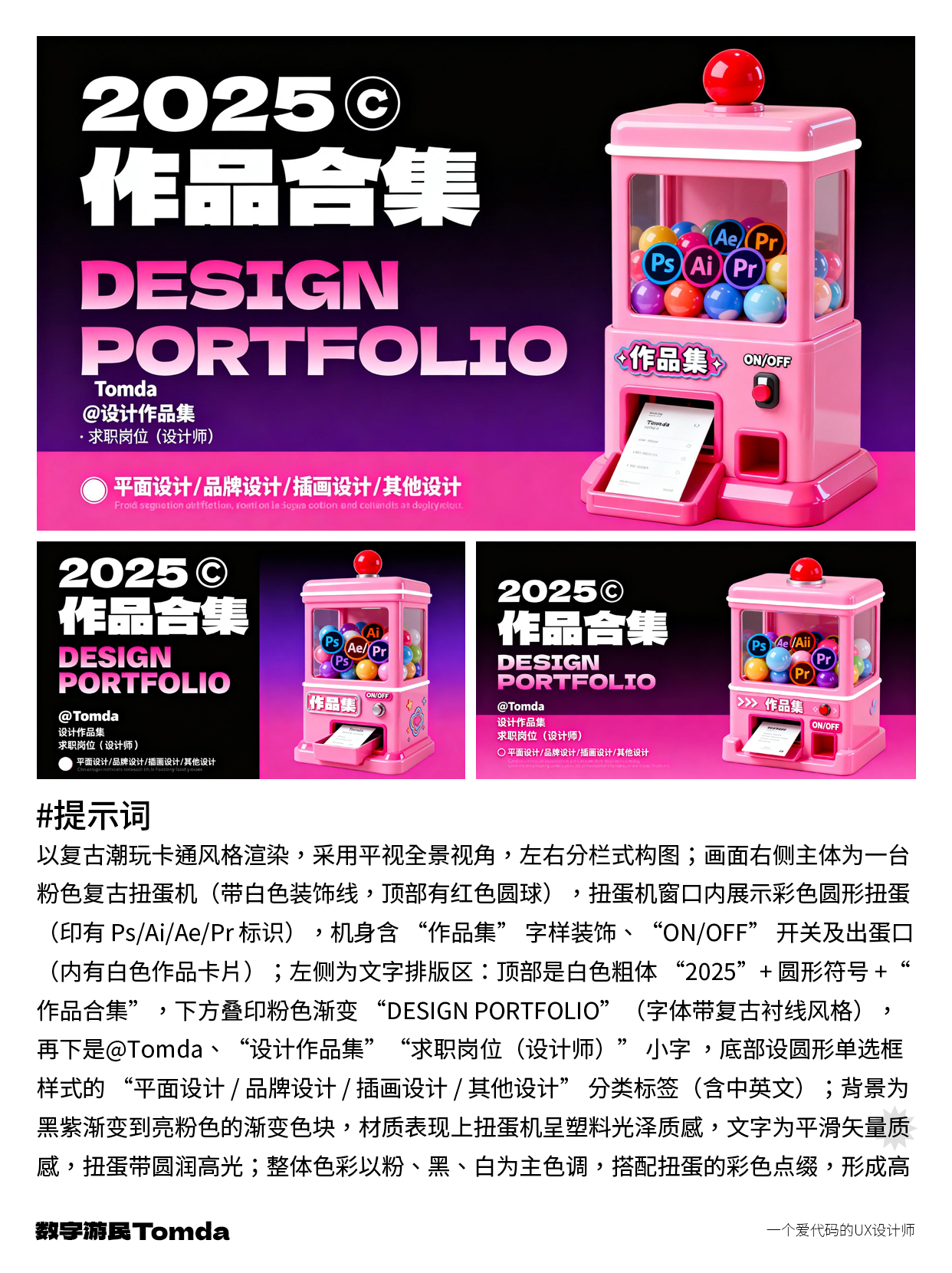 设计作品集封面不用愁，AI帮你高效搞定！（图ZMTU0MDc5MDQ=） - 教程 - 站酷设计师Tomda原创素材 - 站酷ZCOOL