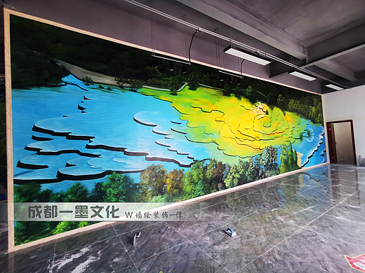 景区墙绘，风景壁画，写实风景