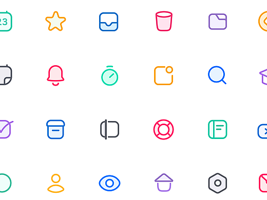 日常功能图标 | 线性多彩风格