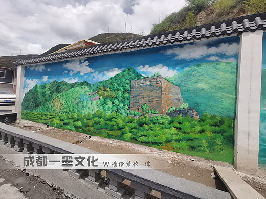 美丽乡村，景区墙绘，风景壁画