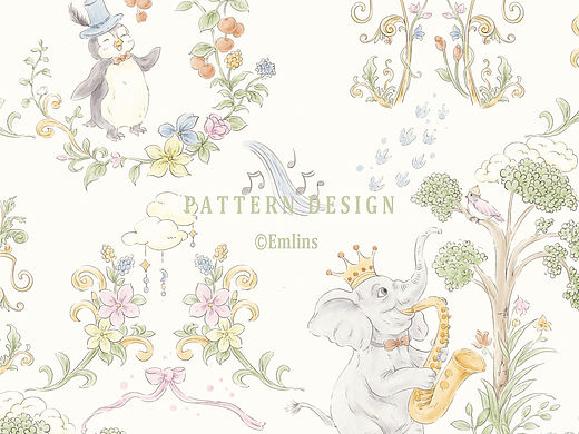 童话森林印花图案