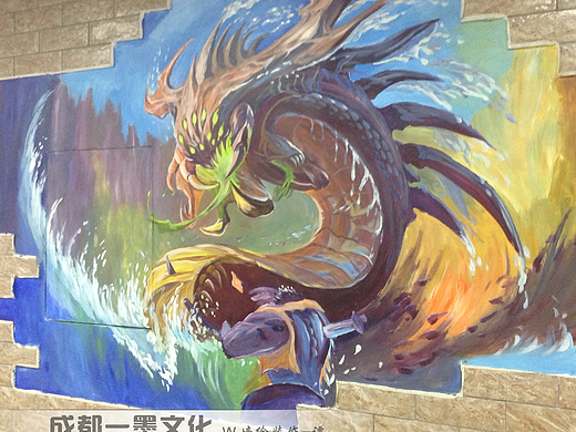 成都墙绘，网咖墙绘，网咖装修