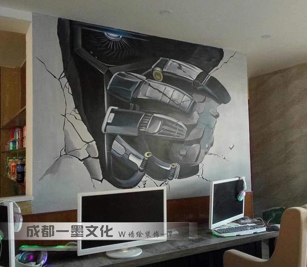 3D墙绘，3D立体画，网咖墙绘（图ZNDAyNDA5NjMy） - 绘画 - 站酷设计师壁画墙绘原创素材 - 站酷ZCOOL