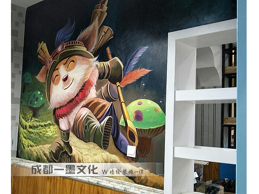 3D墙绘，3D立体画，网咖墙绘