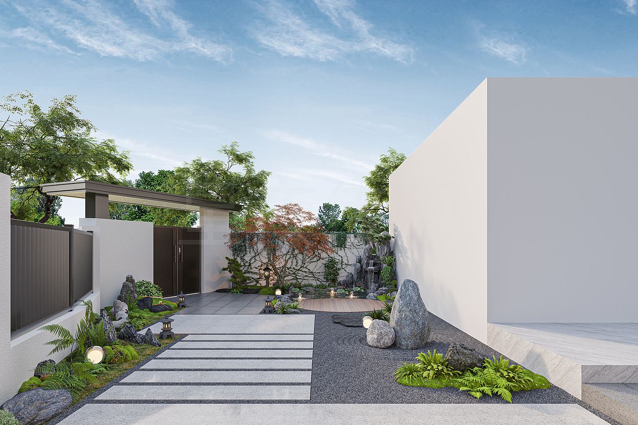 现代别墅庭院 接近自然 感受自然（图ZNDAyNDE0MzYw） - 景观设计 - 站酷设计师苏子叶susu原创素材 - 站酷ZCOOL