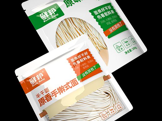 一组鲜面包装设计商业设计案例作品x鲜邦鲜面包装设计