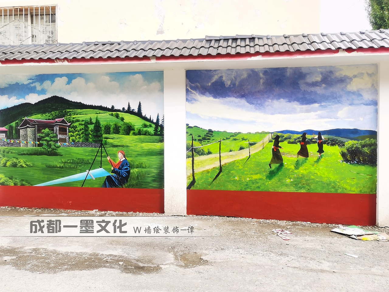 风景壁画，写实风景,乡村文化墙（图ZNDAyNDIxNjQ4） - 绘画 - 站酷设计师壁画墙绘原创素材 - 站酷ZCOOL