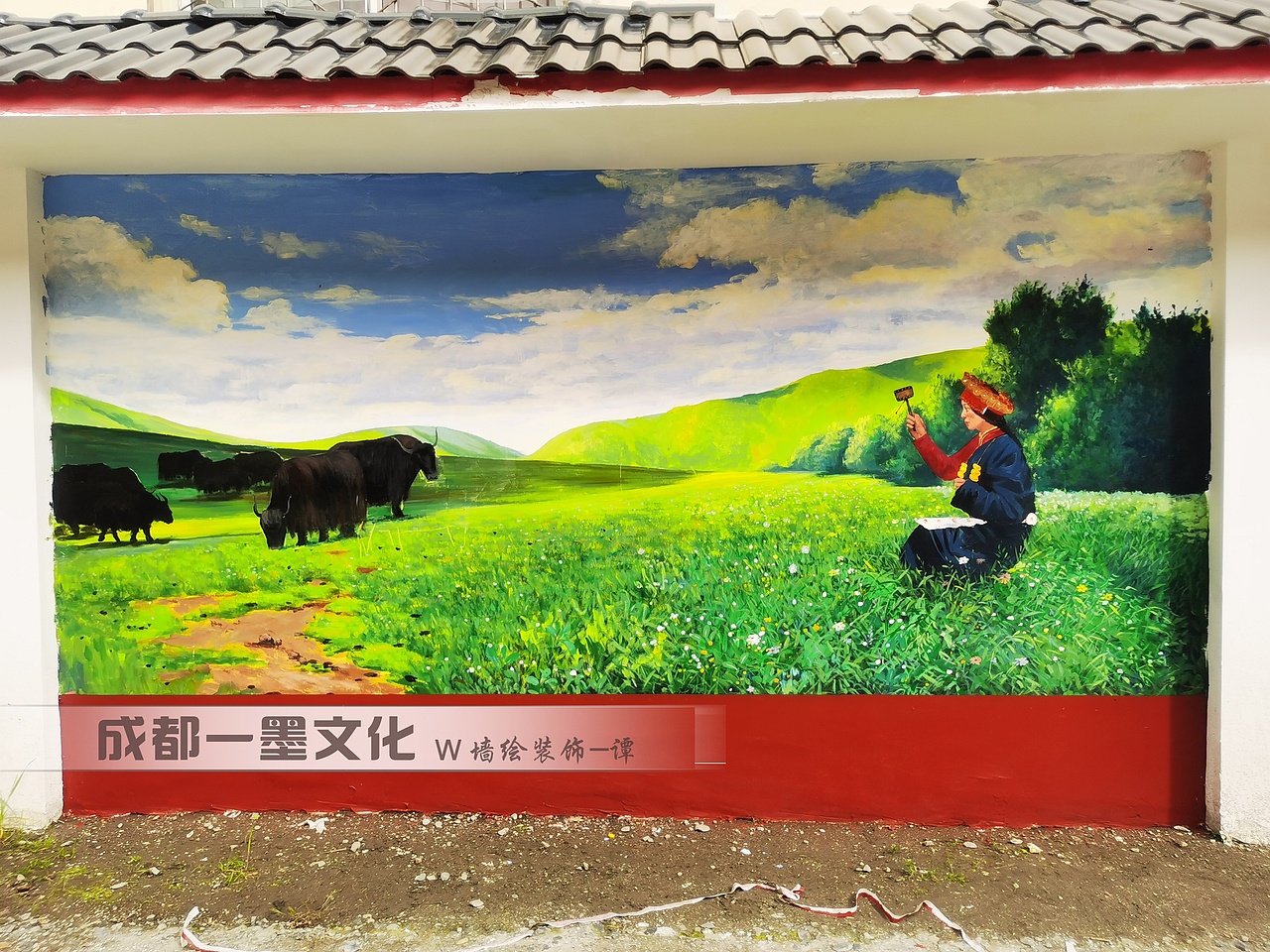 风景壁画，写实风景,乡村文化墙（图ZNDAyNDIxNjY0） - 绘画 - 站酷设计师壁画墙绘原创素材 - 站酷ZCOOL