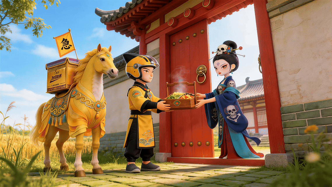 妖精也点外卖？美团外卖1对1急送｜参赛作品（图ZNDAyNDIyMTUy） - AI作品 - 站酷设计师张小喵Tensor原创素材 - 站酷ZCOOL