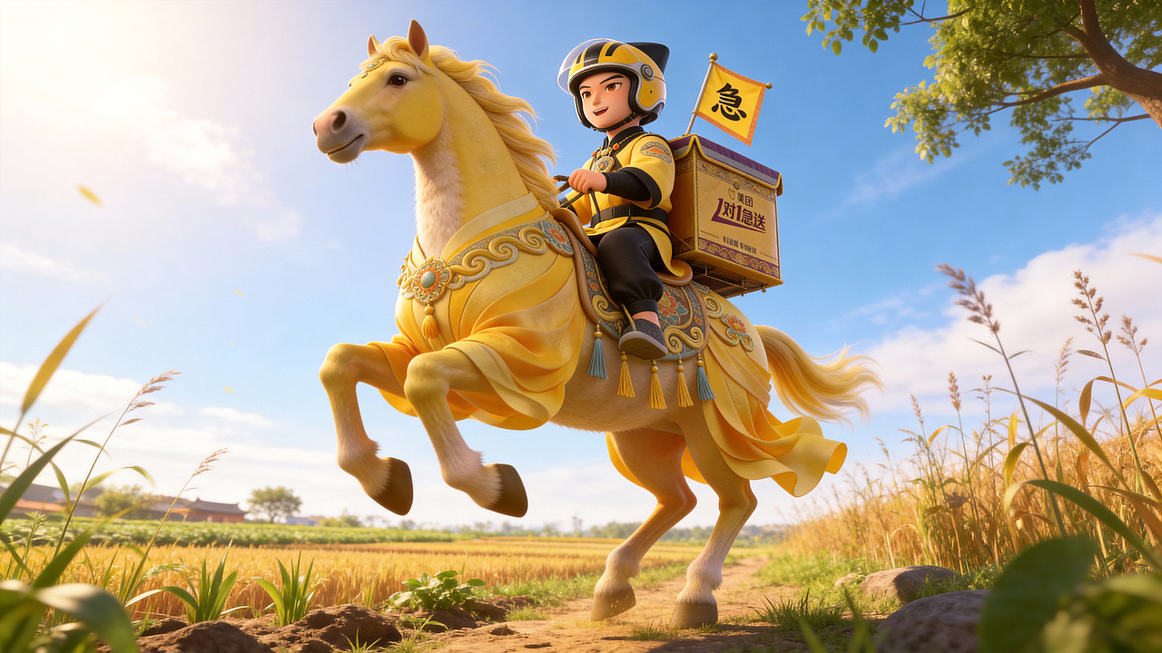 妖精也点外卖？美团外卖1对1急送｜参赛作品（图ZNDAyNDIyMTky） - AI作品 - 站酷设计师张小喵Tensor原创素材 - 站酷ZCOOL