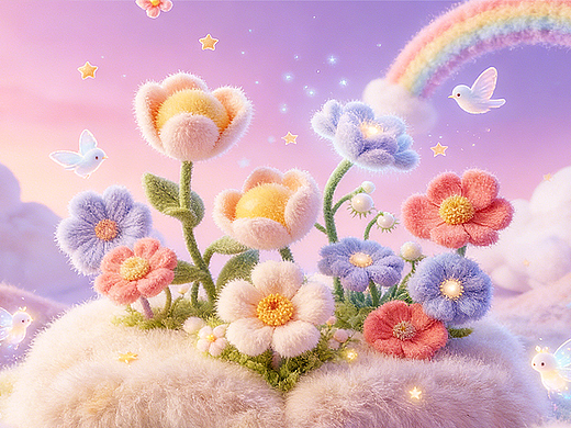 （欢迎来到毛茸茸世界）视觉海报场景