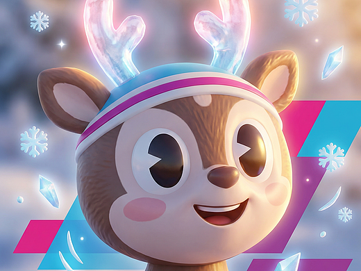 【IP形象设计】“雪绒鹿Lumi”冬季运动主题