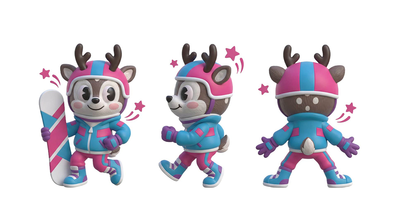 【IP形象设计】“雪绒鹿Lumi”冬季运动主题（图ZNDAyNDM1MDA4） - IP形象 - 站酷设计师eugue原创素材 - 站酷ZCOOL