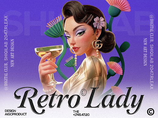 AI人物设计｜复古优雅Lady