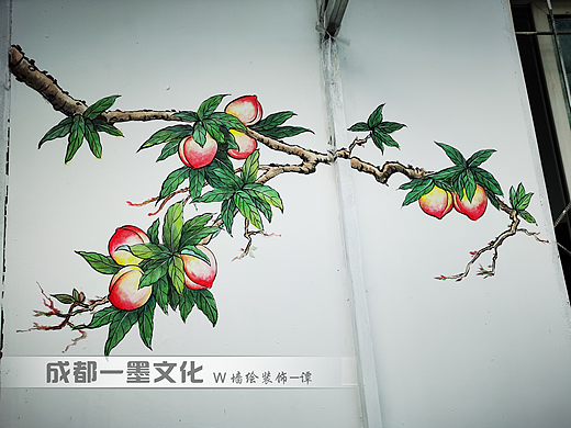 工笔画，中式墙绘，社区文化墙