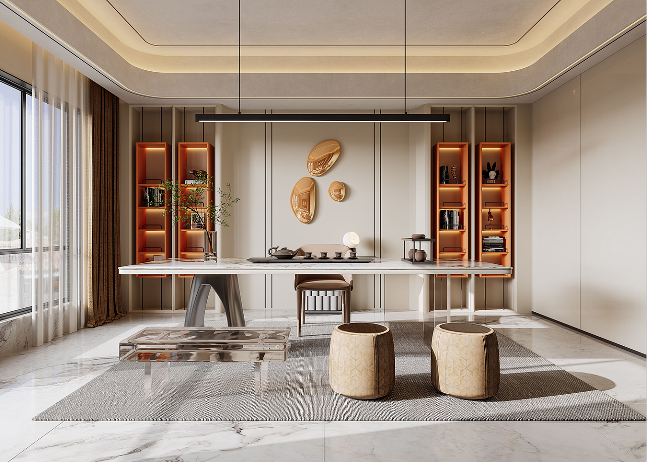 现代轻奢风挑空别墅（图ZNDAyNDg3NDA0） - 家装设计 - 站酷设计师是丽丽啊wink原创素材 - 站酷ZCOOL