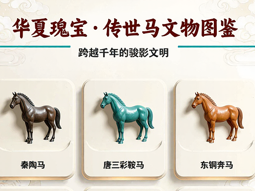 马主题文物展示 UI 界面