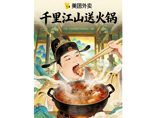 美团1对1急送|《千里江山送火锅》