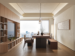 暖色简约客餐厅渲染