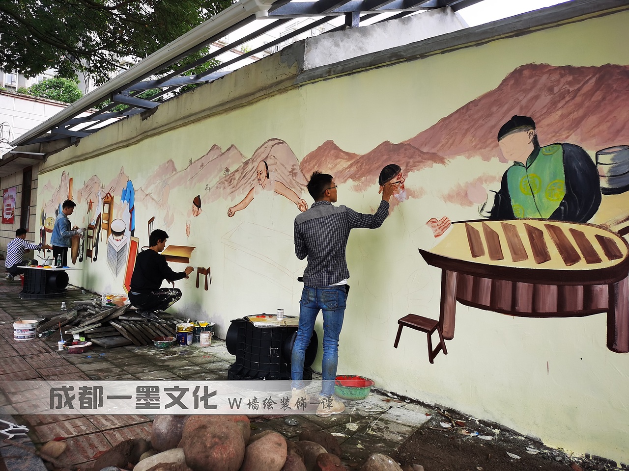 成都壁画，社区墙绘，社区文化墙（图ZNDAyNTI1NTgw） - 绘画 - 站酷设计师成都一墨文化创意原创素材 - 站酷ZCOOL