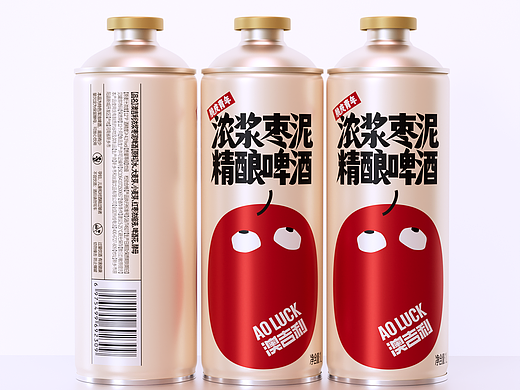 枣泥精酿包装设计|萌趣 IP & 中式复古 双风格工艺落地