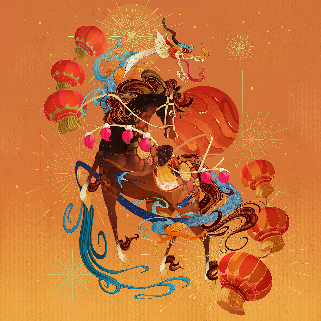 龙马精神🐎🐉（图ZNDAyNTY3ODI0） - 创作习作 - 站酷设计师白山鸣原创素材 - 站酷ZCOOL