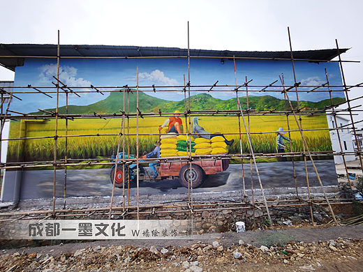 美丽乡村，新农村文化墙，乡村壁画，农耕文化
