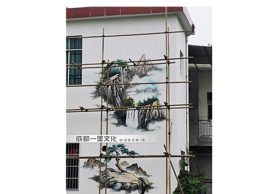 国画山水，国画，水墨画，山水画墙绘