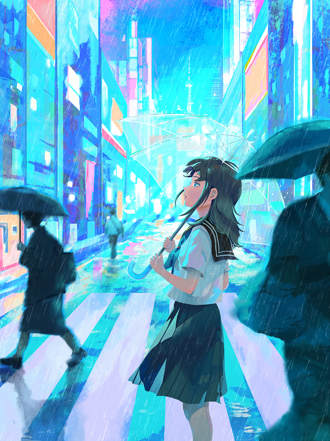 雨夜（图ZNDAyNTcwNTM2） - 创作习作 - 站酷设计师树溦weiwi原创素材 - 站酷ZCOOL