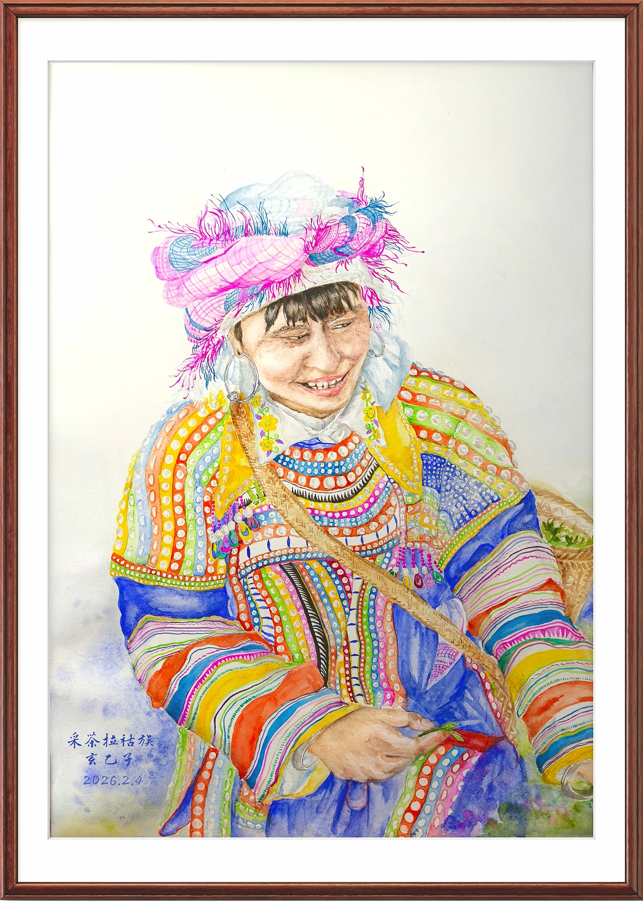 采茶拉祜族妇女（图ZNDAyNTgxMTEy） - 绘画 - 站酷设计师玄乙子原创素材 - 站酷ZCOOL