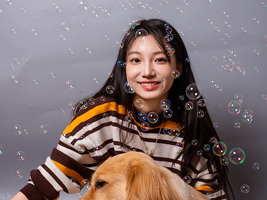 与金毛的肖像时刻